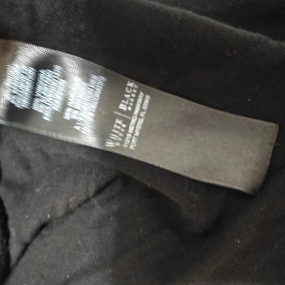 WHBM BLACK FAUX WRAP V Neck 3/4 sleeve top blouse SZ L - Picture 6 of 6